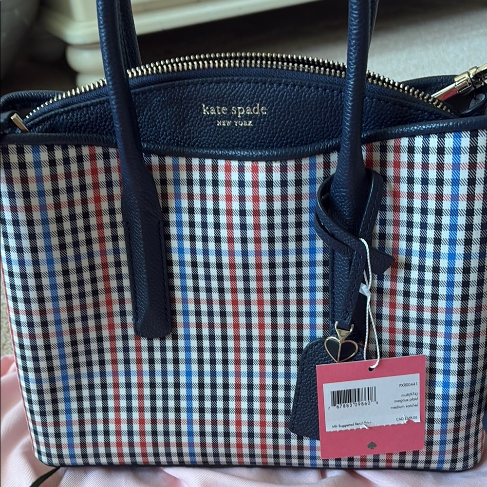 Kate Spade Navy Checkered Women's Bag - Picture 3 of 12